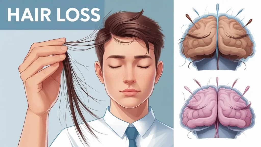 ریزش مو با انتهای سفید
